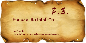 Percze Balabán névjegykártya